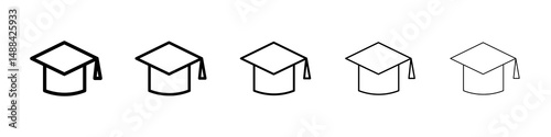 Graduation cap icon concept. graphic design, logo, Web, UI.