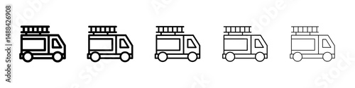 Fire truck icon concept. graphic design, logo, Web, UI.