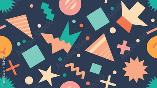 Retro Memphis Style Vector Pattern Playful Pack