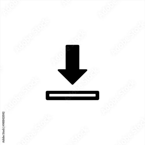  icon of a downward pointing arrow, placed above a horizontal bar, which is commonly used to represent the download function in user interfaces