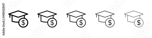 Education cost icon concept. graphic design, logo, Web, UI.