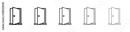 Door open icon concept. graphic design, logo, Web, UI.