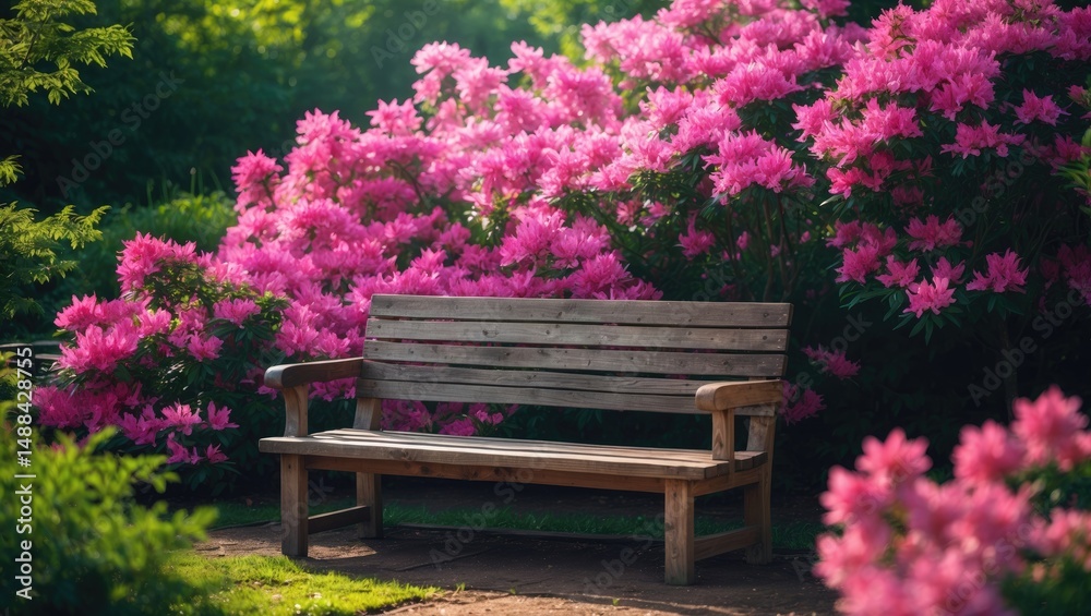 Obraz premium Garden wooden bench