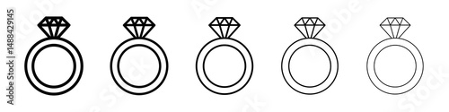 Diamond ring icon concept. graphic design, logo, Web, UI.
