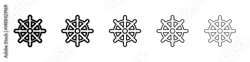 Dharmachakra icon concept. graphic design, logo, Web, UI.
