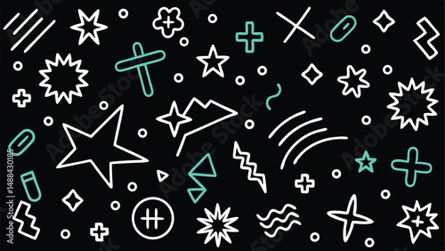 Retro Memphis Style Vector Pattern for Artwork