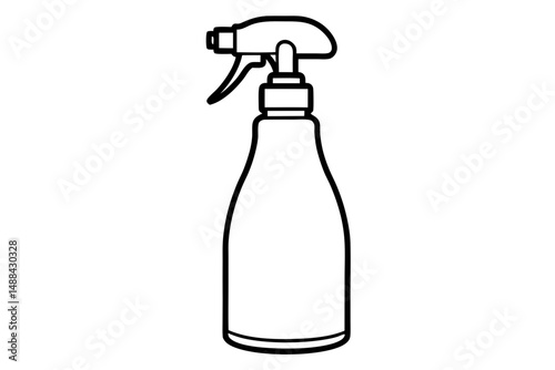 spray bottle silhouette line art vector illustration with a white background