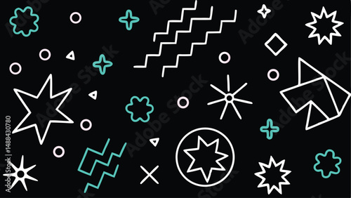 Memphis Style Playful Vector Pattern Retro Vibes