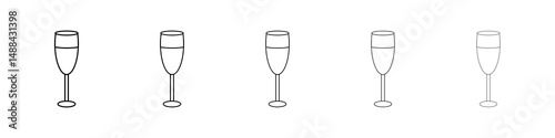Champagne Glass icon concept. graphic design, logo, Web, UI.