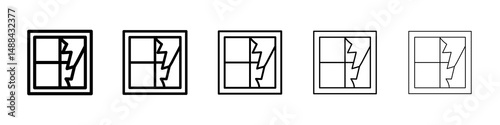 Broken window icon concept. graphic design, logo, Web, UI.