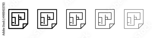 Architecture plan icon concept. graphic design, logo, Web, UI.