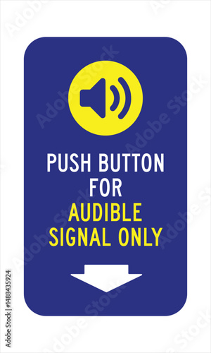 Accessible Pedestrian Signal Button with Down Button – Activate Audible Crossing Alert – High Quality Vectorial Graphic