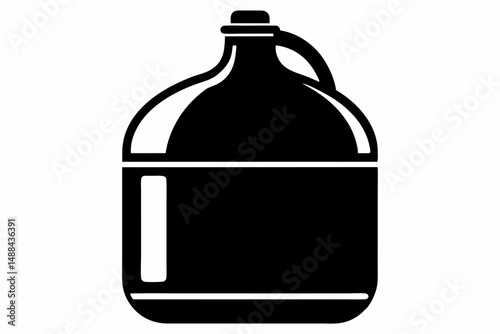 water gallon silhouette line art vector illustration with a white background