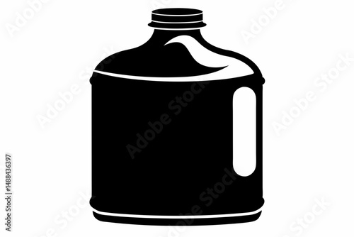 water gallon silhouette line art vector illustration with a white background