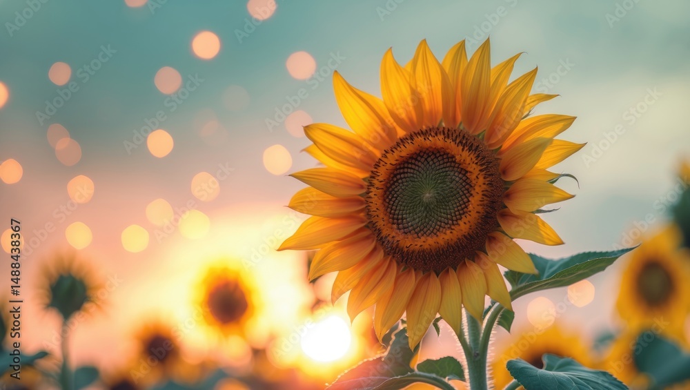 Obraz premium Macro shot of sunflower flowers with vibrant yellow color and delicate petals