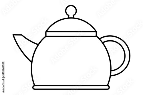 kettle icon silhouette line art vector illustration with a white background