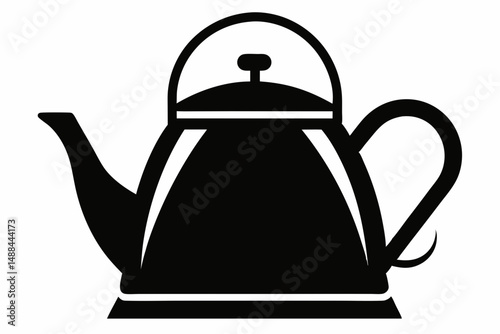 kettle icon silhouette line art vector illustration with a white background