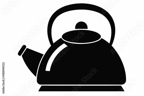 kettle icon silhouette line art vector illustration with a white background