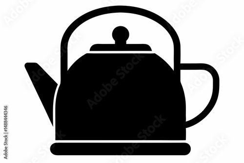 kettle icon silhouette line art vector illustration with a white background