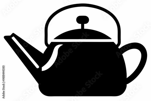 kettle icon silhouette line art vector illustration with a white background