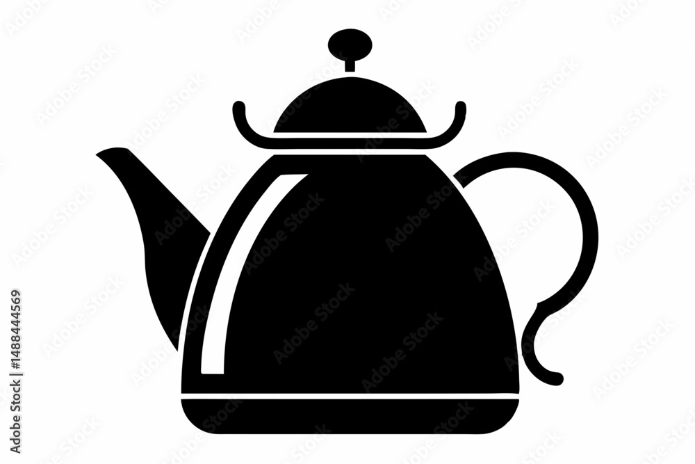 Obraz premium kettle icon silhouette line art vector illustration with a white background
