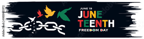 Juneteenth Freedom day creative concept banner background vector, June 19 with for Juneteenth day poster, card, web banner, flyer, social media posts, African American culture