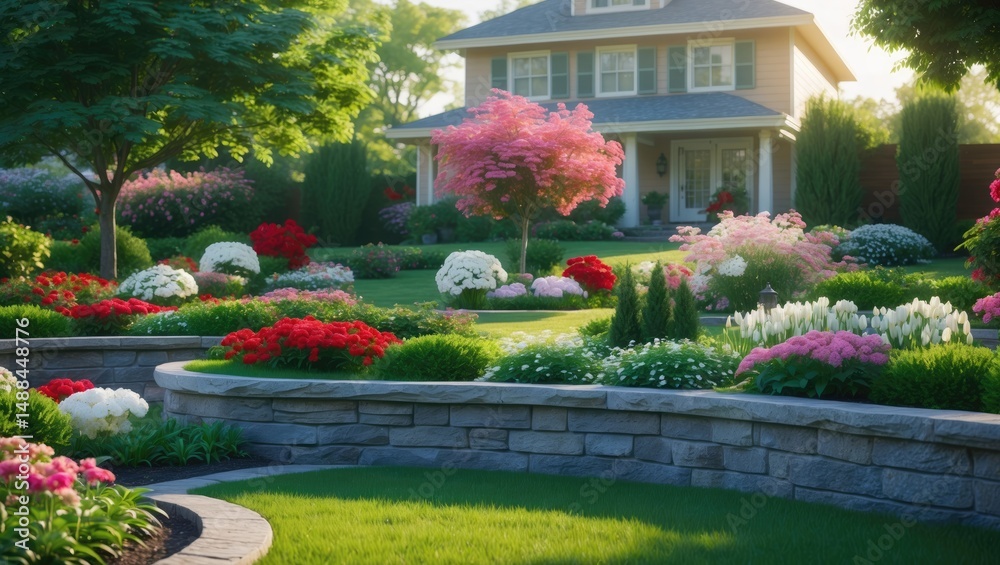 Fototapeta premium Multi-level design for raised flower beds