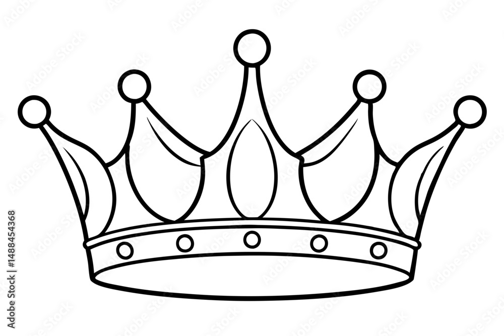 royal crown silhouette line art vector illustration with a white background royal crown silhouette line art vector illustration with a white background