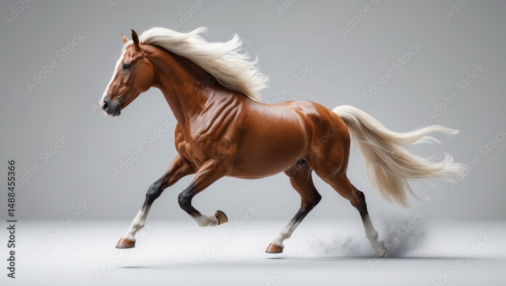 Fototapeta premium Skewbald horse running wild
