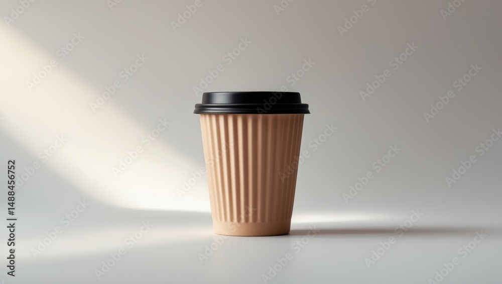 Single coffee paper cup on a white background Single coffee paper cup on a white background