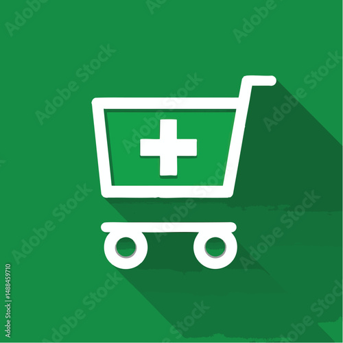 Medical supplies shopping cart symbol