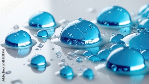 Hyaluronic acid beauty gel. Gel consistency featuring bubbles on a backdrop. Clear gel smear. Close-up, macro shot