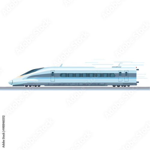 Pixelated bullet train speeding forward
