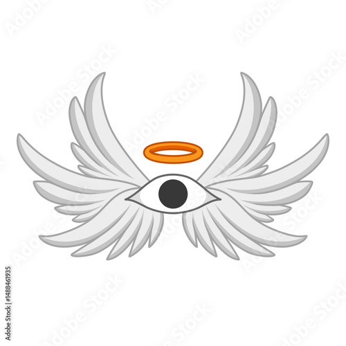 vector eyes with white angel wings
