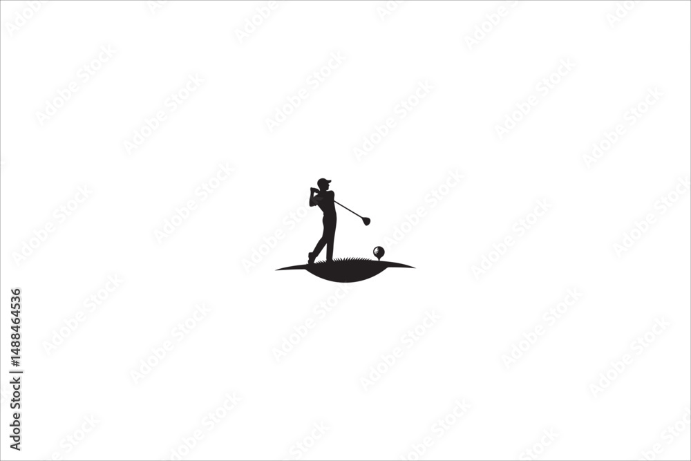 golf silhouette with a simple, understated design set against a white background golf silhouette with a simple, understated design set against a white background