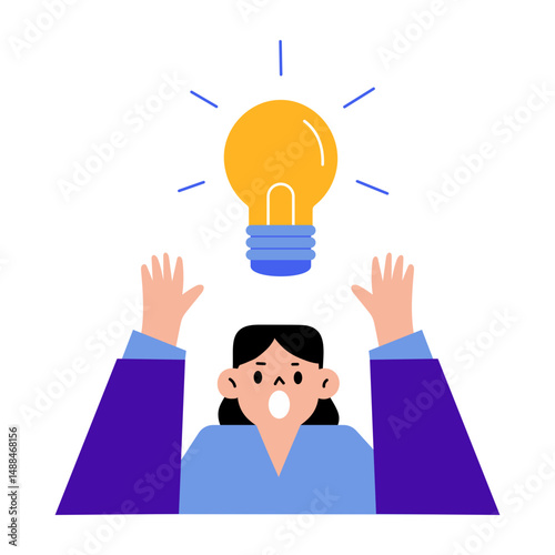 A flat style illustration depicting work idea