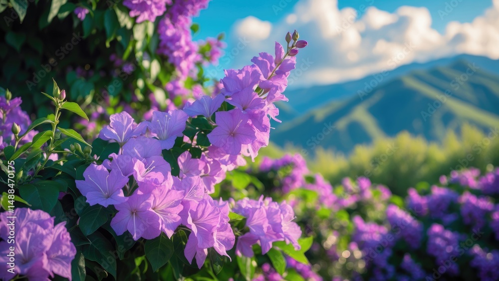 Fototapeta premium Bougainvilleas can develop into shrubs, vines, or trees based on their cultivation methods.