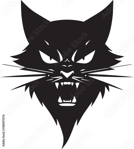 black silhouette cat tattoo