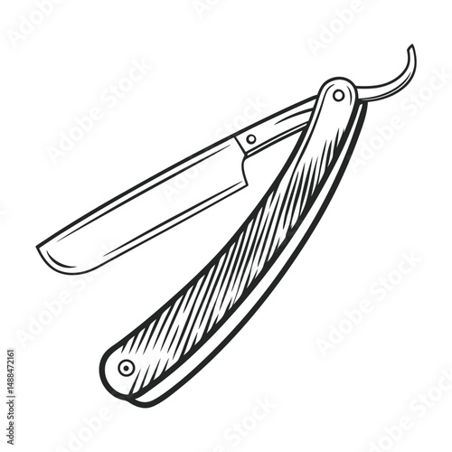 Barber salon shaving razor vector art silhouette