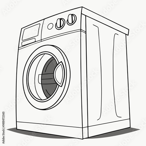 Clean cutout washing machine illustration transparent background