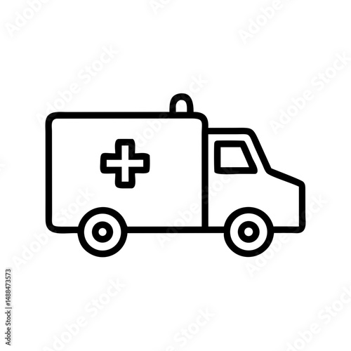 Ambulance Icon Representing Medical Transportation and Emergency Response