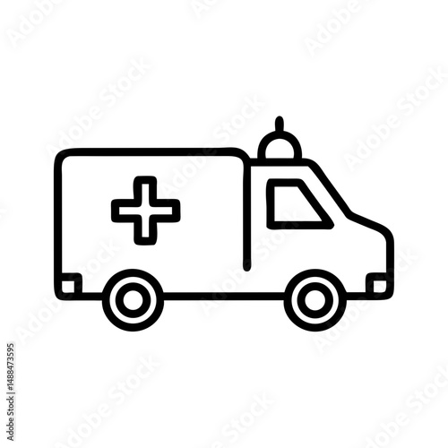 Ambulance Vehicle Icon Representing Emergency Medical Transport