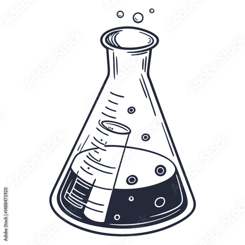 Professional erlenmeyer flask illustration transparent background