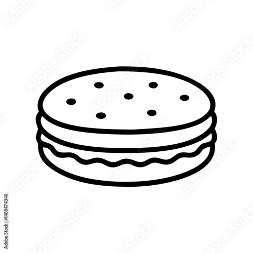 Cookie Sandwich Icon Representing Dessert Biscuit