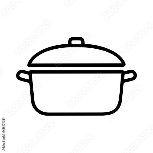 Cooking Pot with Lid Icon Representing Meal Preparation