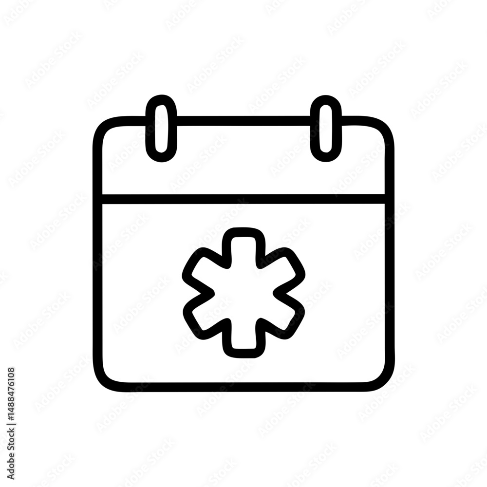 Obraz premium Medical Calendar Icon Representing Appointment Scheduling and Health Planning