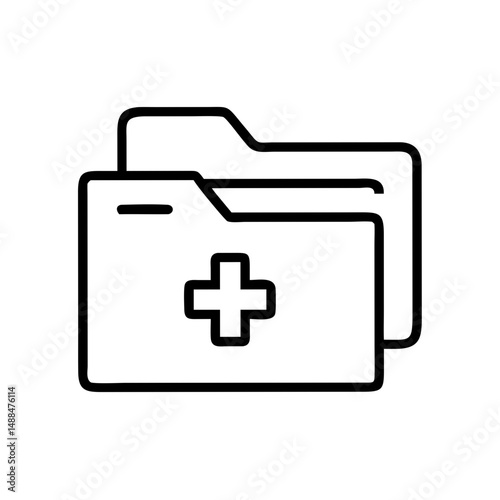Medical File Folder Icon Representing Health Records and Patient Documentation