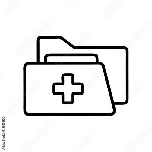 Medical File Folder Icon Representing Health Records and Patient Documentation
