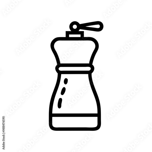 Pepper Shaker Icon Representing Spice Container and Tabletop Seasoning