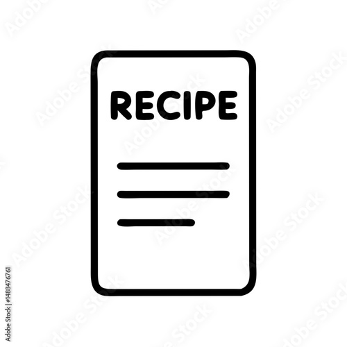 Recipe Menu Icon Representing Food List and Culinary Instructions